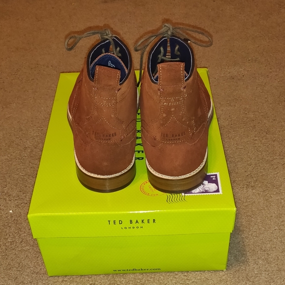 Ted Baker Shennjo Brogue Boot Size 13M US Dark Tan - Picture 4 of 7